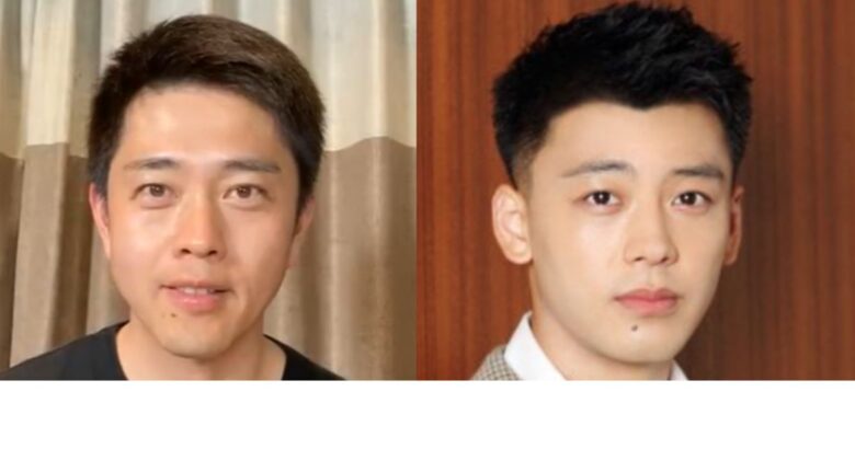 吉村知事と竹内涼真さんを比較する写真